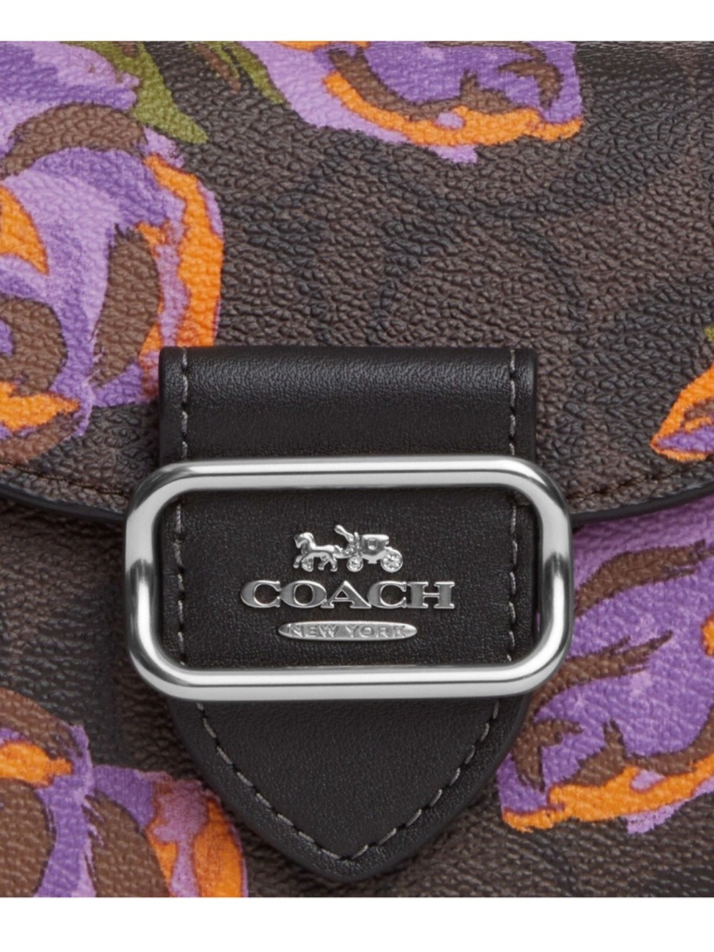 COACH  Morgan mini bag Card Case On A Chain In Signature Canvas With Rose Print - Picture 12 of 13